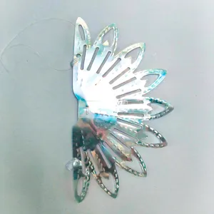 Iridescent hanging ornament rainbow film decoration for Christmas party window snowflake decor