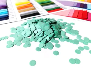 Mint green round paper confetti for party decoration and gift box filling, 1kg bulk.