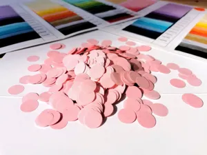 Pink round paper confetti for party decoration, bulk colorful stuffing paper pieces 1cm 2.5cm.