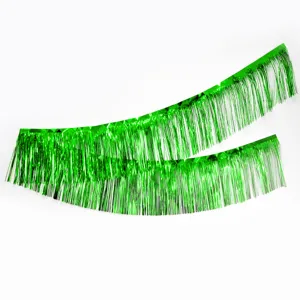 Rideau de franges en aluminium vert fond de guirlande pour fête mariage anniversaire