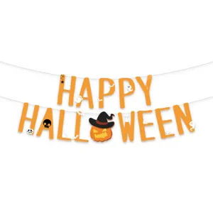 Halloween party decoration banner letter garland spooky hanging ornament for indoor celebration