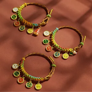 Tibetischer handgefertigter bunter geflochtener Seilarmband Glücksbringer Schmuck.