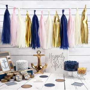Colorful paper tassel garland set for party decoration wedding birthday hanging banner