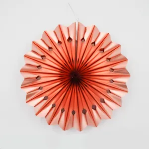 Hollow paper fan DIY folding fan 3D garland party wedding decoration metallic origami flower.
