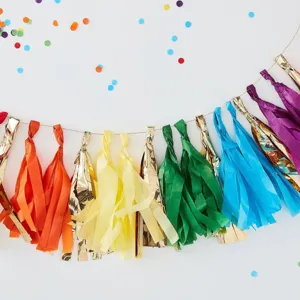Colorful paper tassel garland for birthday party wedding room decoration festive banner