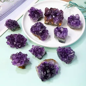 Natürliche Amethyst Stufe Rohsteine Kristalle für Heimdekoration Aromatherapie Set
