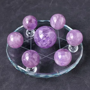 Natürliche Amethyst Kristall Kugeln Stern Anordnung Feng Shui Büro Tisch Dekoration