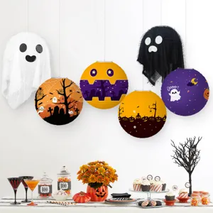 Linternas de papel colgantes de Halloween y accesorios de decoración para fiestas.