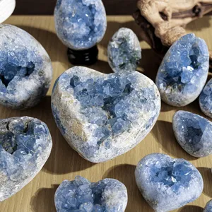 Natürliche blaue Cölestin Kristall Stufen Geoden Rohstein Mineralien für Heimdekoration