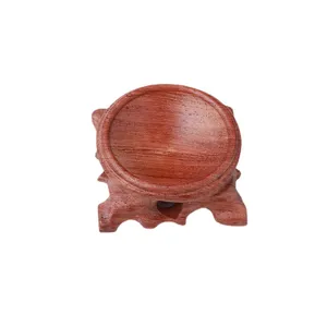 Base de présentation en bois massif, support rond concave pour boule de cristal.