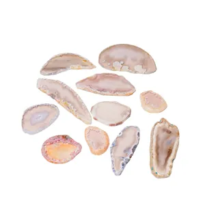 Tranches d'agate naturelle spécimen de pierre de minerai cristal déco aquarium DIY