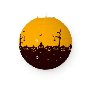 Linterna de papel redonda de Halloween decoración colgante DIY para fiesta y accesorios de miedo.