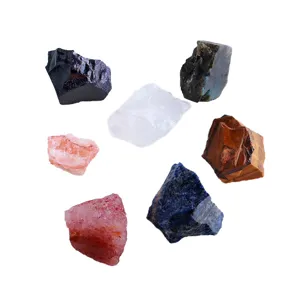 Natural raw crystal rough stones, irregular large gravels for energy healing and home decor.