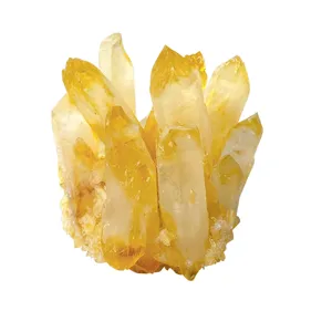 Natural citrine crystal cluster raw stone mineral specimen for home decor healing meditation.