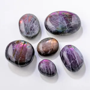 Natural Purple Glow Labradorite Polished Stone Diffuser Crystal Specimen For Home Office Decor Healing Meditation Gemstone