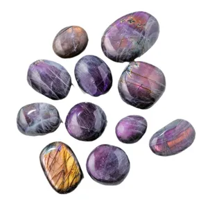 Natural Labradorite Palm Stones Polished Crystal Mineral Specimen Healing Stones Decor
