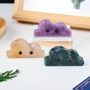 Ornement de nuage en agate de cristal naturel mignon animal de compagnie decoration