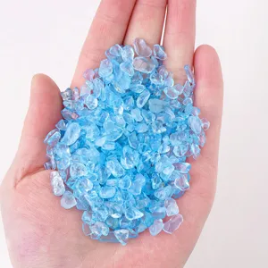 Blaue Kristallsteine Splitter für Aquarium Vase Deko Steine Energiesteine Dekoration