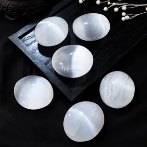 Natürlicher Selenit Handstein Oval Kristall Heilung Taschenstein Galvanisiert Regenbogen Gips Mineral Sorgenstein Für Meditation Hausdekor