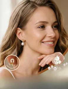 Gold plated pearl clip earrings with soft pads for comfortable wear without pain.