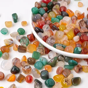 Natural colorful agate rough stones irregular tumbled stones for home fish tank decor