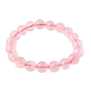 Natürliches Rosenquarz Edelstein Perlen Armband für Damen und Herren rosa Heilungsarmband