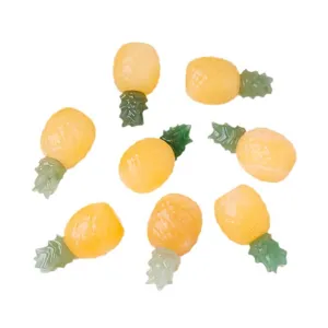 Natural crystal aventurine and frozen stone spliced pineapple carving desktop decor main view
