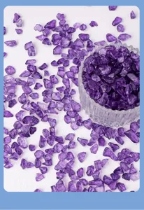 Paarse amethist kristal grind chips voor vis tank vaas vuller en kristal demagnetisatie decor