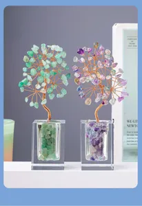 Natürlicher Kristall Stein Geld Baum Tisch Dekoration Feng Shui Kristall Baum Ornament Detail