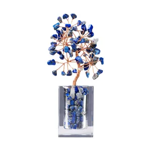 Natürlicher Lapislazuli Kristall Geldbaum Edelstein Bonsai für Heimtextilien Tischdekoration
