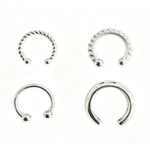 Set di 4 orecchini a cerchio a clip in argento minimalisti geometrici gioielli moda