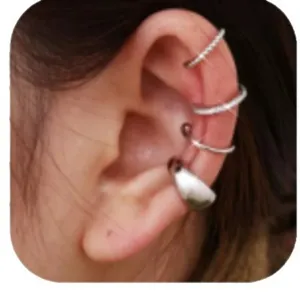 Set di auricolari argentati stile minimalista gioiello alla moda senza piercing per donna