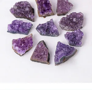 Natürliche Amethyst Druse Rohstein Proben lila Kristall Mineral Stücke Dekoration
