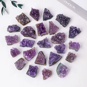 Natürliche Amethyst Kristall Stufen Rohstein Mineralien Probe Heilung Steine Deko Set