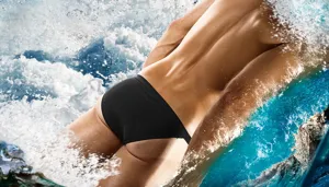 Men's black triangle swim briefs athletic swimwear sexy swimsuit for beach and pool surf