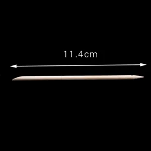 Ξύλινο στικ για πετσάκια νυχιών, μήκος 11.4cm, διπλό εργαλείο από ξύλο πορτοκαλιάς.