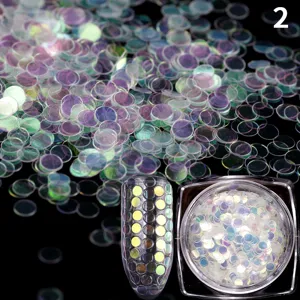 Holografische runde Nagel Pailletten Glitzer Flocken für DIY Nagelkunst Dekoration Gel Design