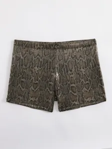 Metallic snakeskin print short pants trendy beach wear fashionable summer casual shorts