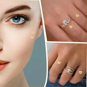 Gold plated brass heart cubic zirconia cartilage piercing stud jewelry for women fashion.