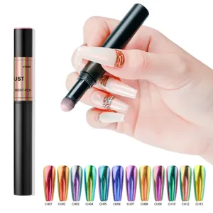 Professioneller Nail Art Chamäleon Phantom Puder Kissen Stift Magischer Spiegel Pigment Stift Glänzendes Maniküre Dekorationswerkzeug