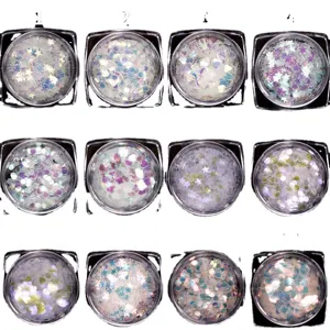 Holografische Nagelkunst Glitzer Pailletten Stern Herzen für DIY Maniküre Gel Lack.