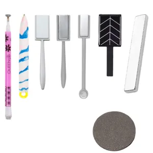 Nail art magnetic tools set, strong cat eye gel polish magnets for professional manicure design.