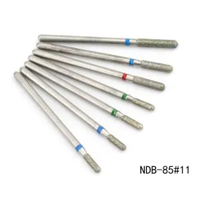 Detailed view of the 7-piece nail drill bits set, showing metal shafts and abrasive heads.