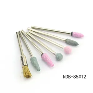 Professional 7-piece nail drill bits set, metal grinding heads for manicure and removal.
