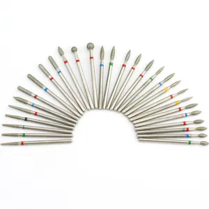 Professional diamond nail drill bits set, metal manicure cuticle removal bits tool.