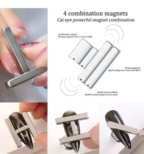 Set di strumenti per unghie magnetiche occhi di gatto a 4 pezzi per manicure professionale.
