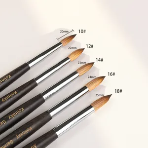 Professional Kolinsky Sable Acrylic Nail Brush Sandalwood Handle UV Gel Painting Art Brush