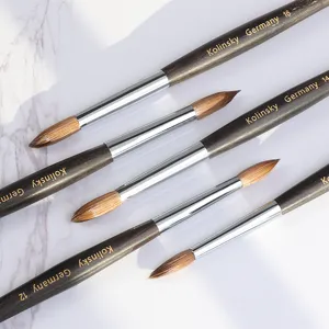 Kolinsky acrylic nail art brush set wooden handle professional crystal carving painting brushes