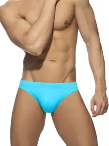 Men low waist solid color triangle swim briefs sexy athletic swimwear for summer beach