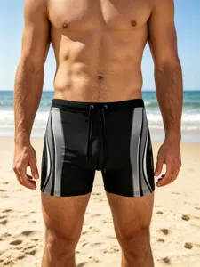 Bañador deportivo profesional para hombre de secado rápido corte bóxer para playa y vacaciones.
